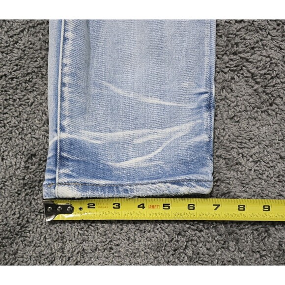 Smoke Rise Jeans Mens 36x32 Blue Distressed Ripped Light Wash Denim Streetwear - Picture 7 of 13